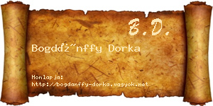 Bogdánffy Dorka névjegykártya